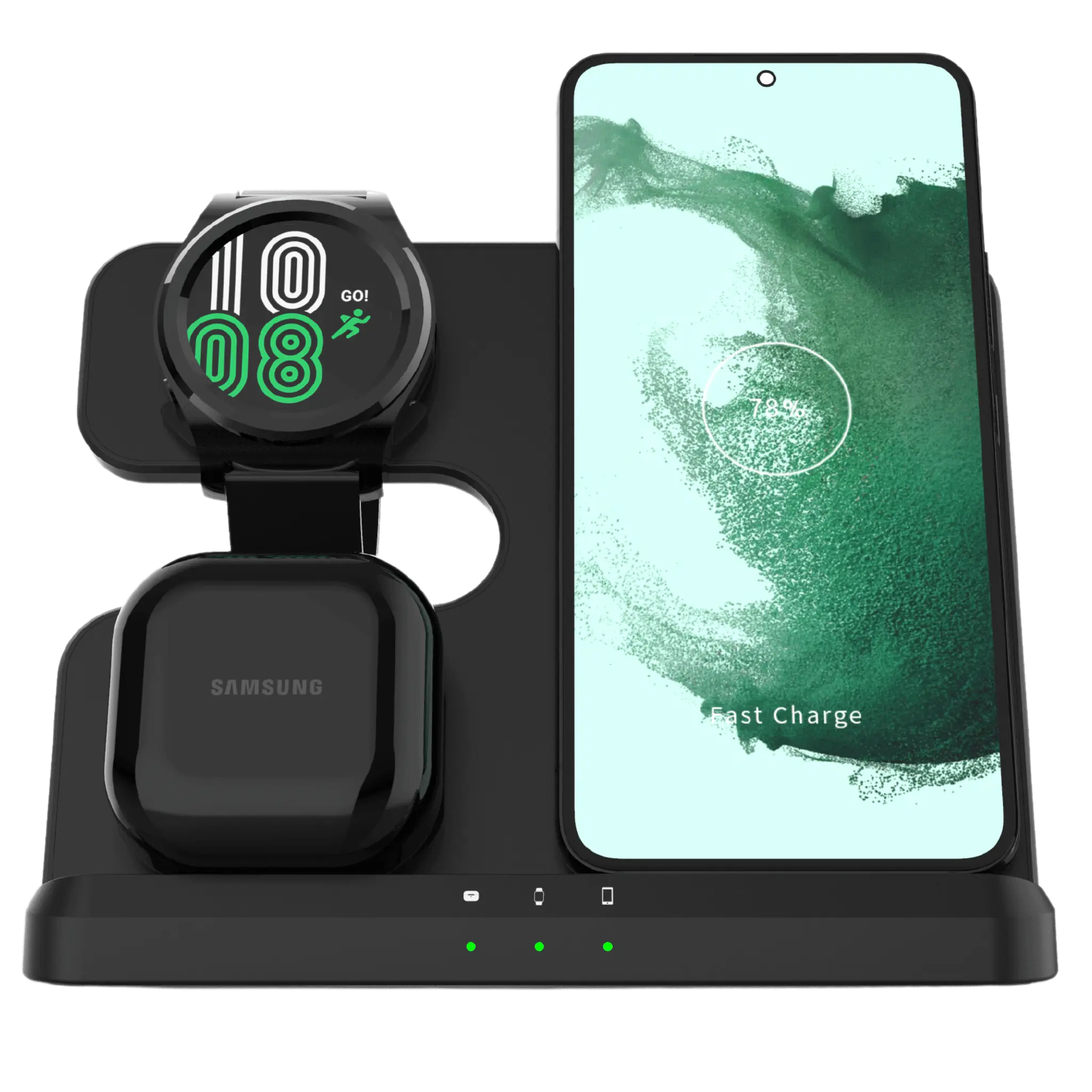 3 in 1 Samsung Wireless Charging Station for Samsung Galaxy S23 Ultra, Samsung Watch 5 Pro, Samsung Buds from Evolved Chargers