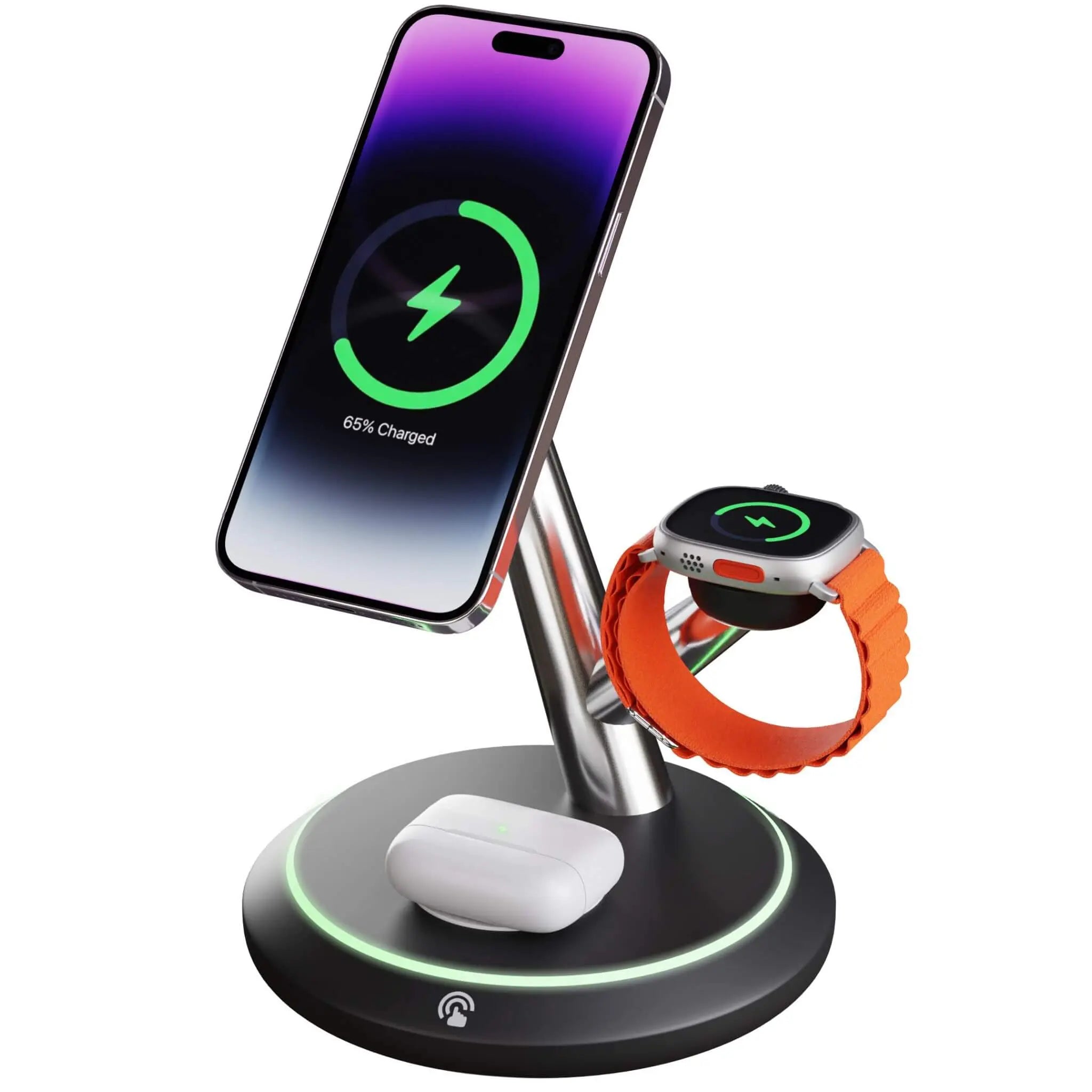 3 in 1 Wireless Charging Station with MagSafe for Apple iPhone 15 Pro Max, Apple Watch Ultra, and Apple AirPods Pro