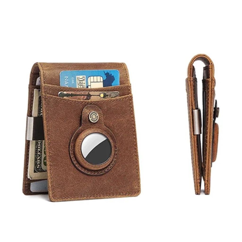 AirTag Leather Flip Wallet