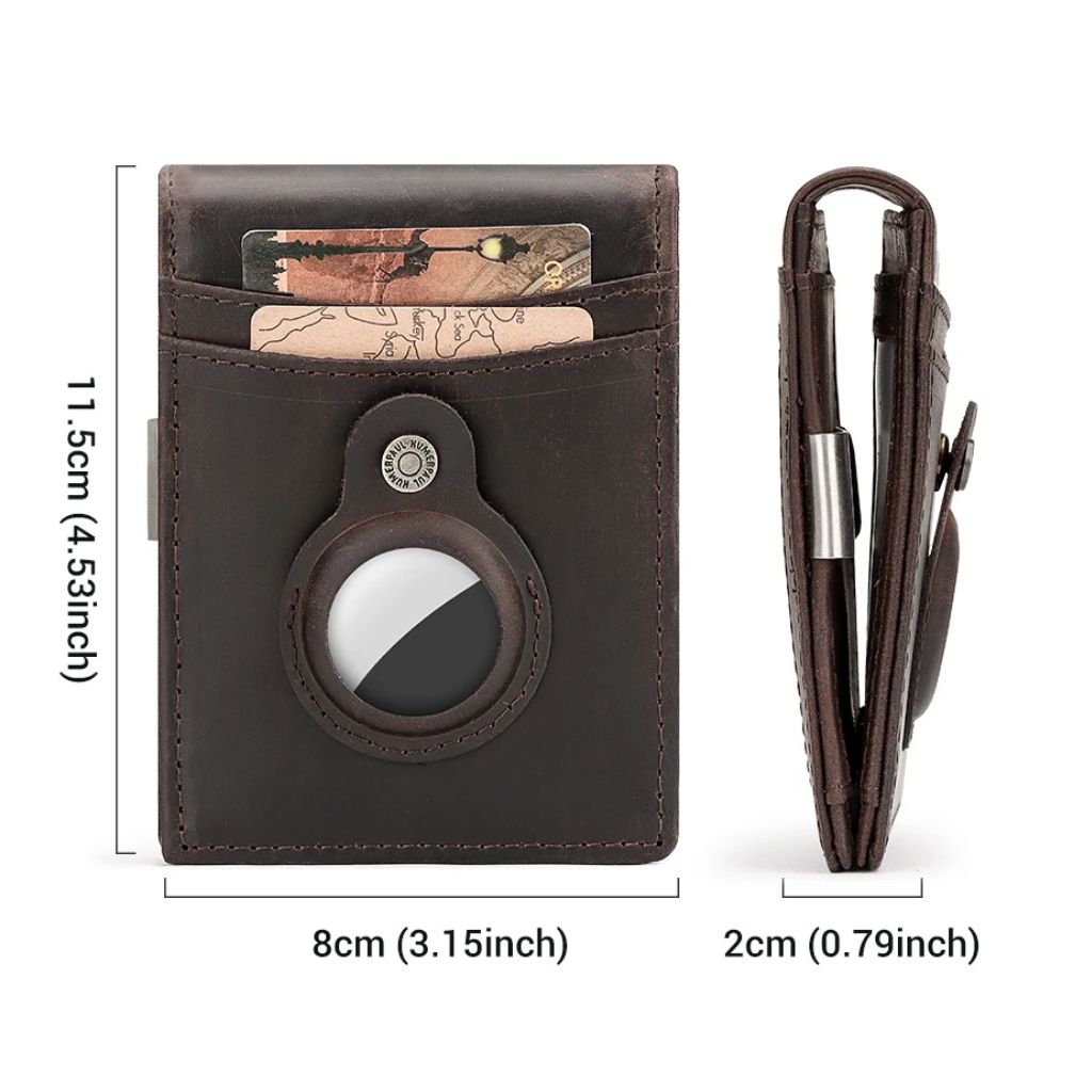AirTag Leather Flip Wallet