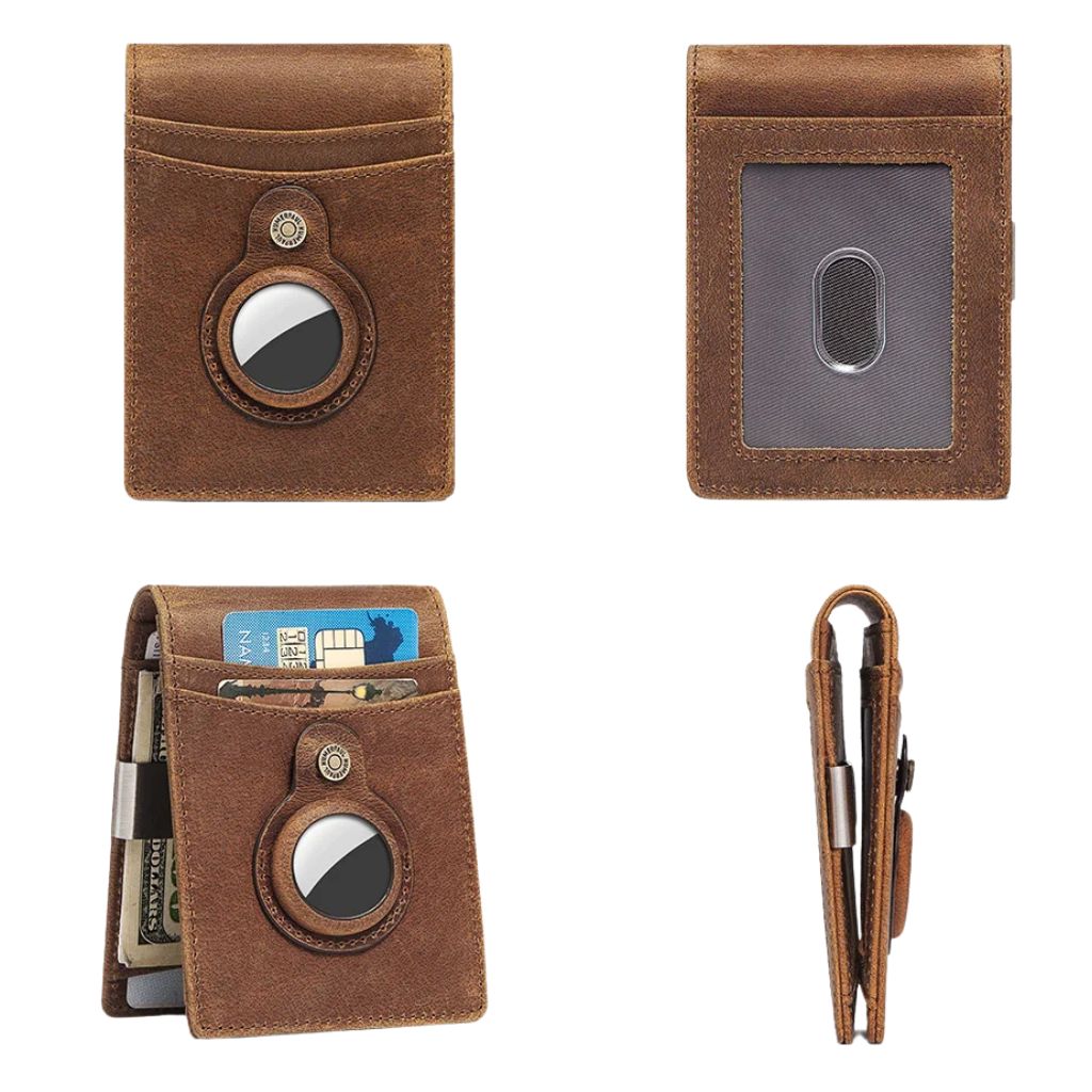AirTag Leather Flip Wallet