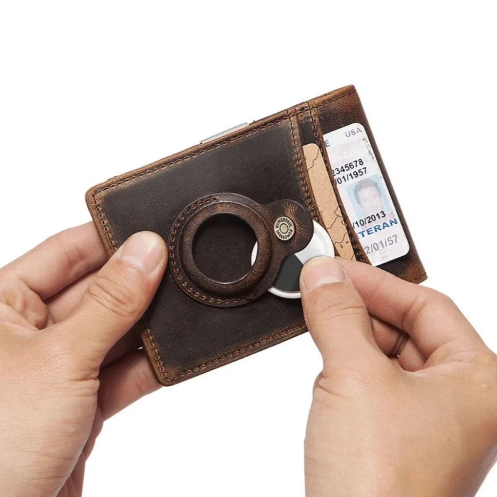 AirTag Leather Flip Wallet