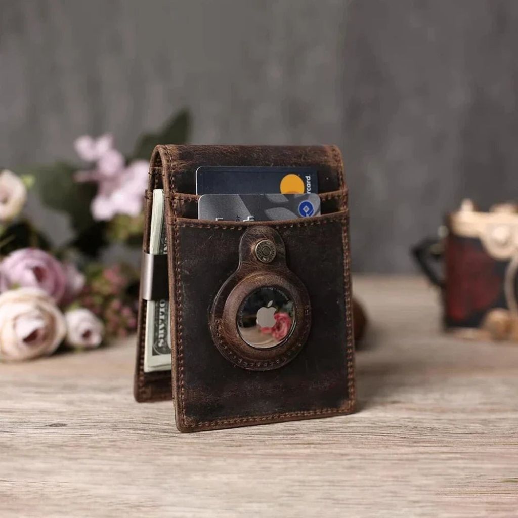 AirTag Leather Flip Wallet