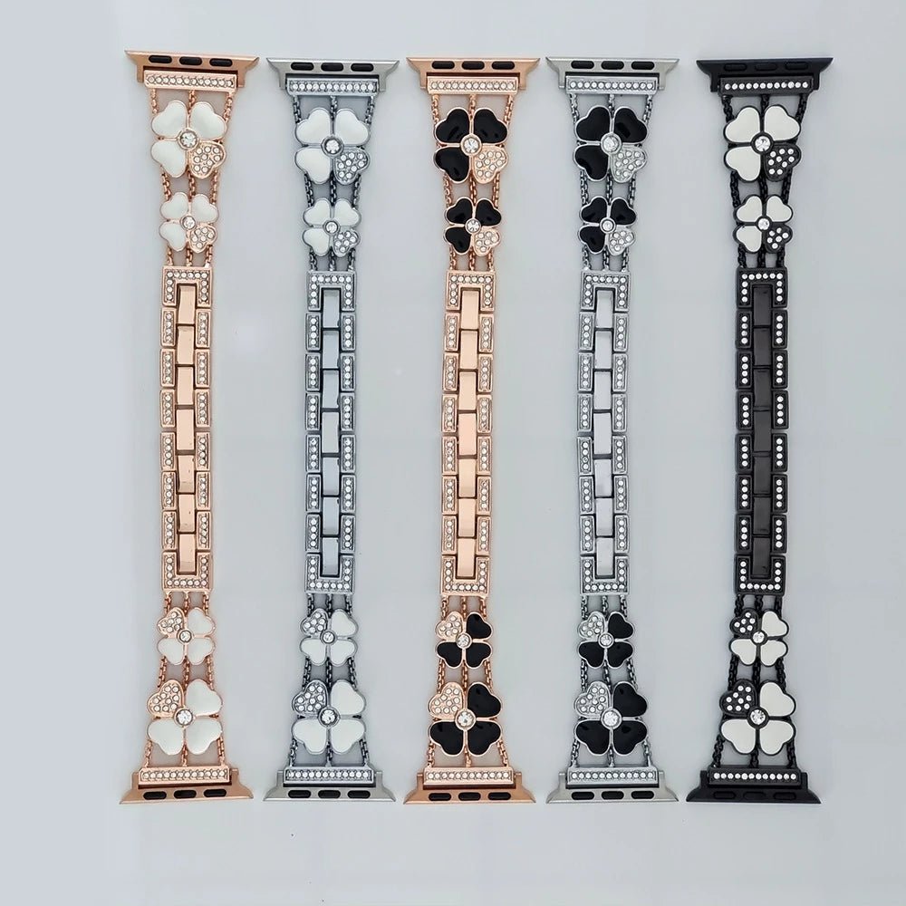 Women’s Lucky Clover Rhinestone Apple Watch Band