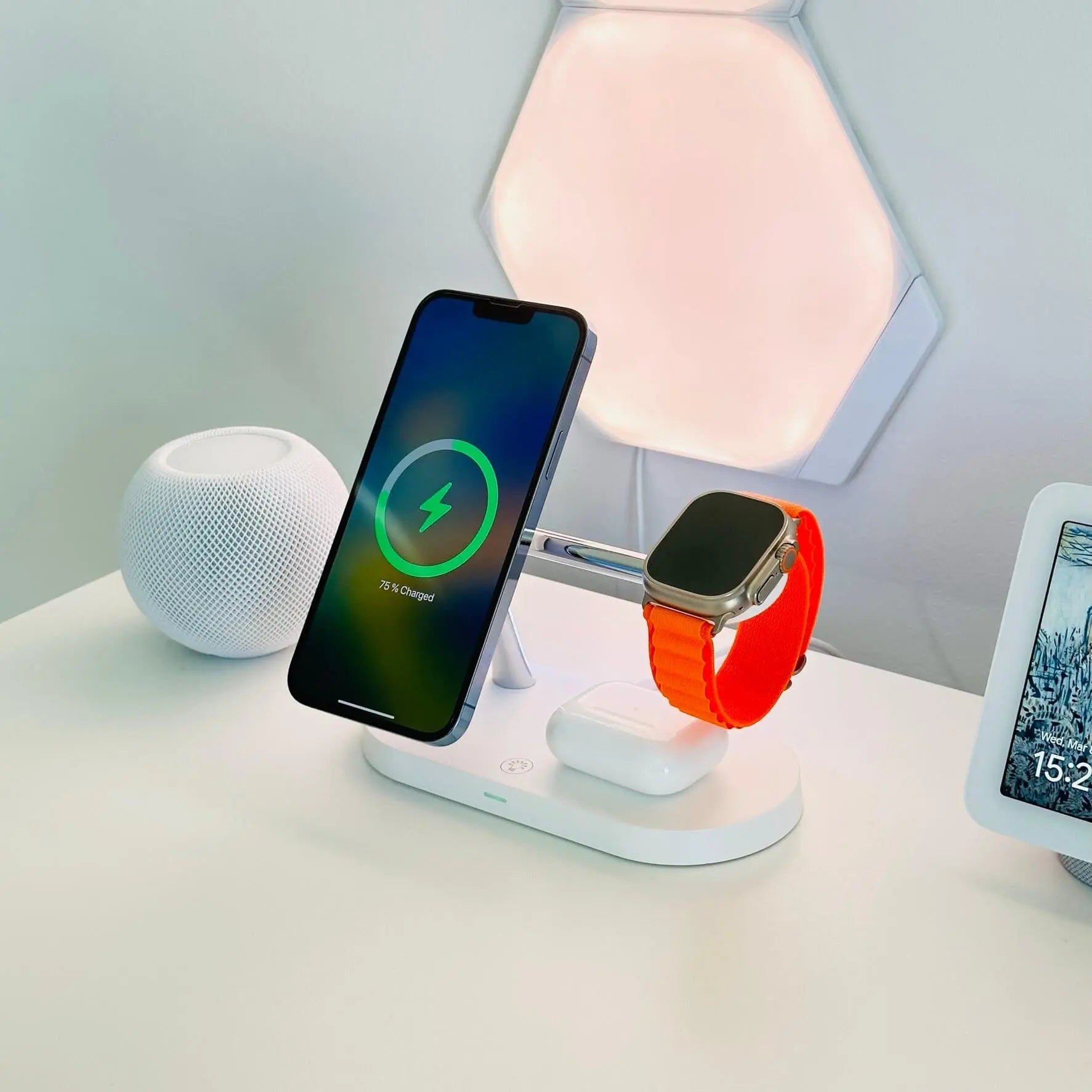 3 in 1 Wireless Charging Station for Apple Devices, Apple iPhone 14 Pro Max, Apple Watch Series 8, Ultra, and Apple AirPods Pro 2