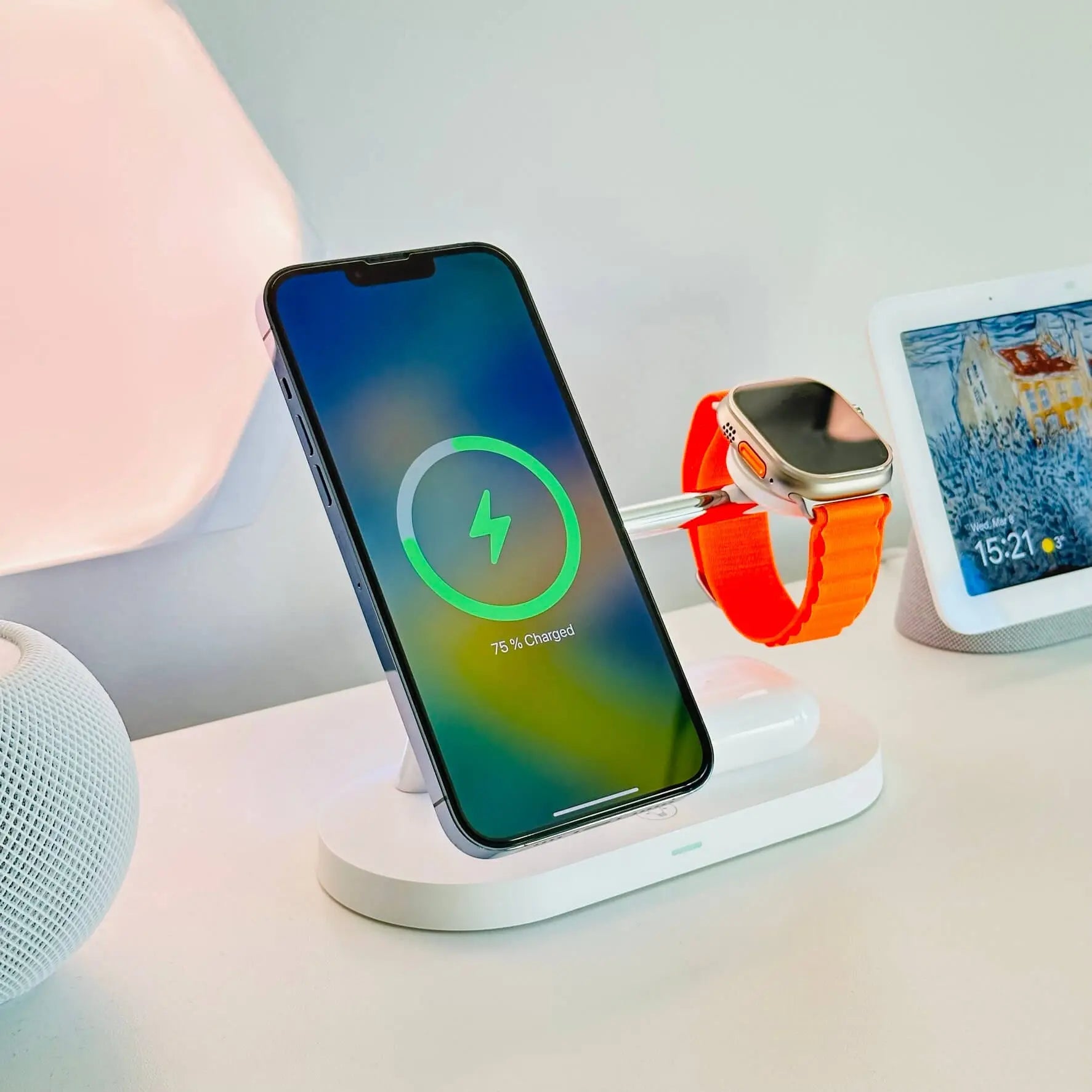 3 in 1 Wireless Charging Station for Apple Devices, Apple iPhone 14 Pro Max, Apple Watch Series 8, Ultra, and Apple AirPods Pro 2