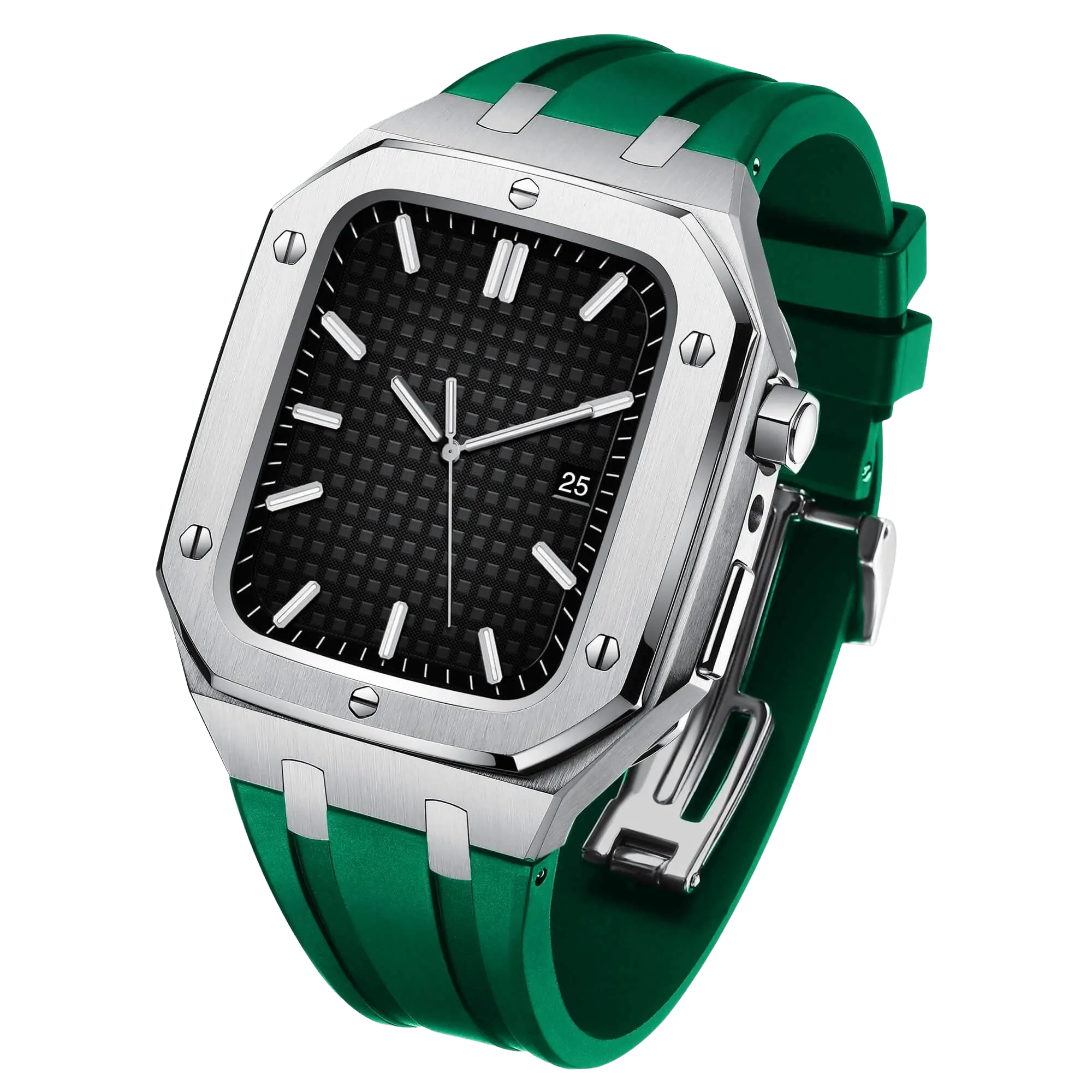 Stainless Steel Case & Silicone Band for Apple Watch
