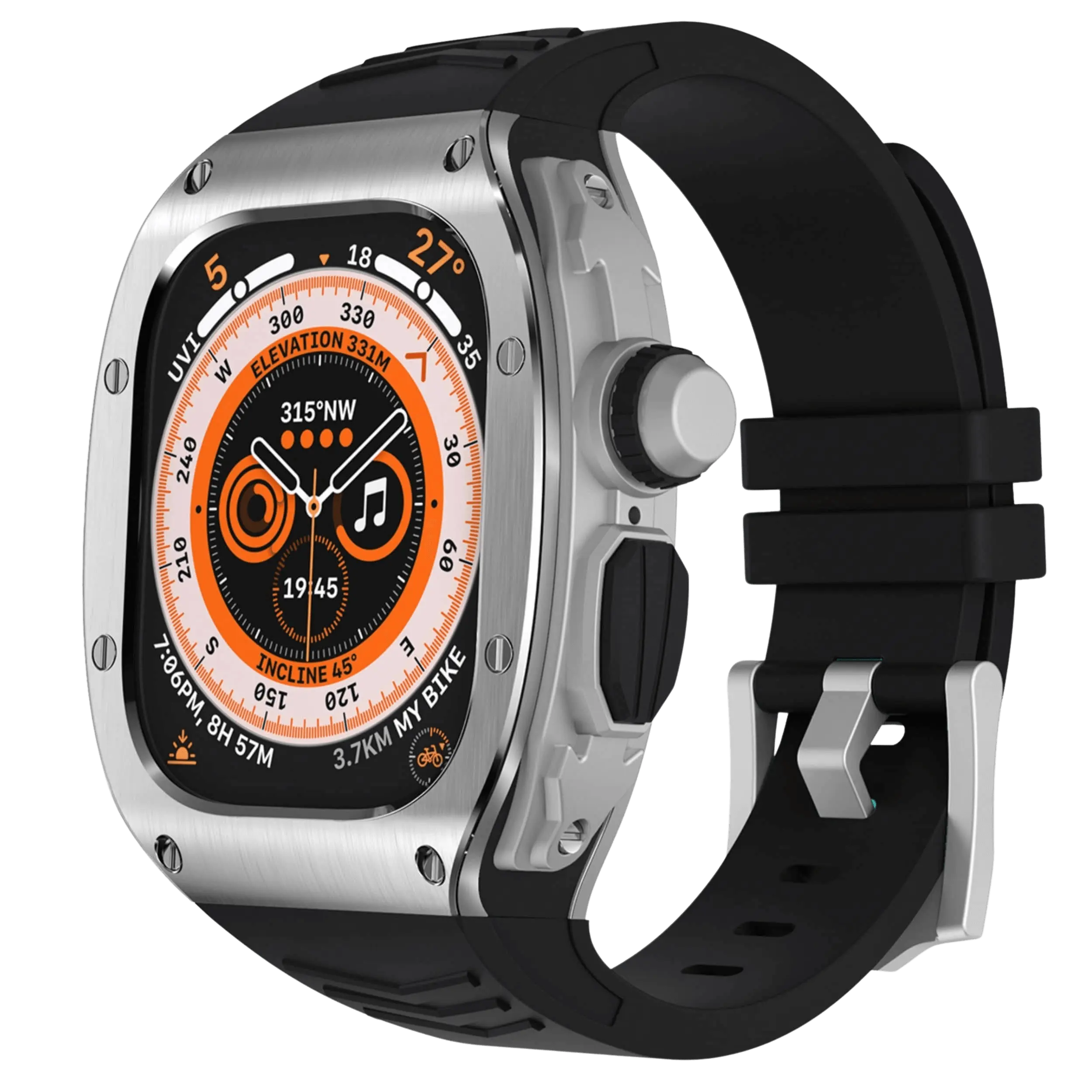 Stainless Steel Case & Silicone Band for Apple Watch Ultra