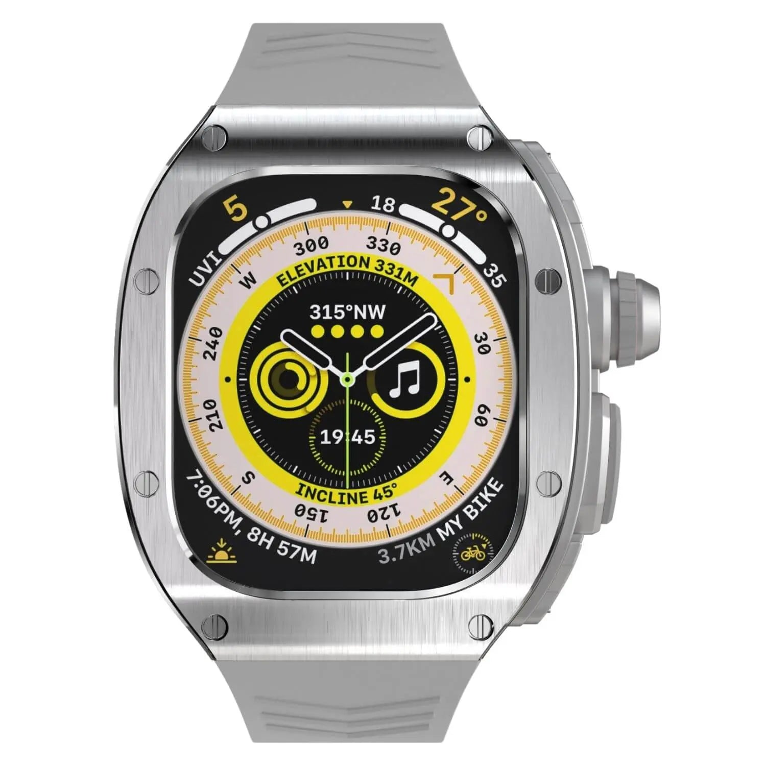 Stainless Steel Case & Silicone Band for Apple Watch Ultra