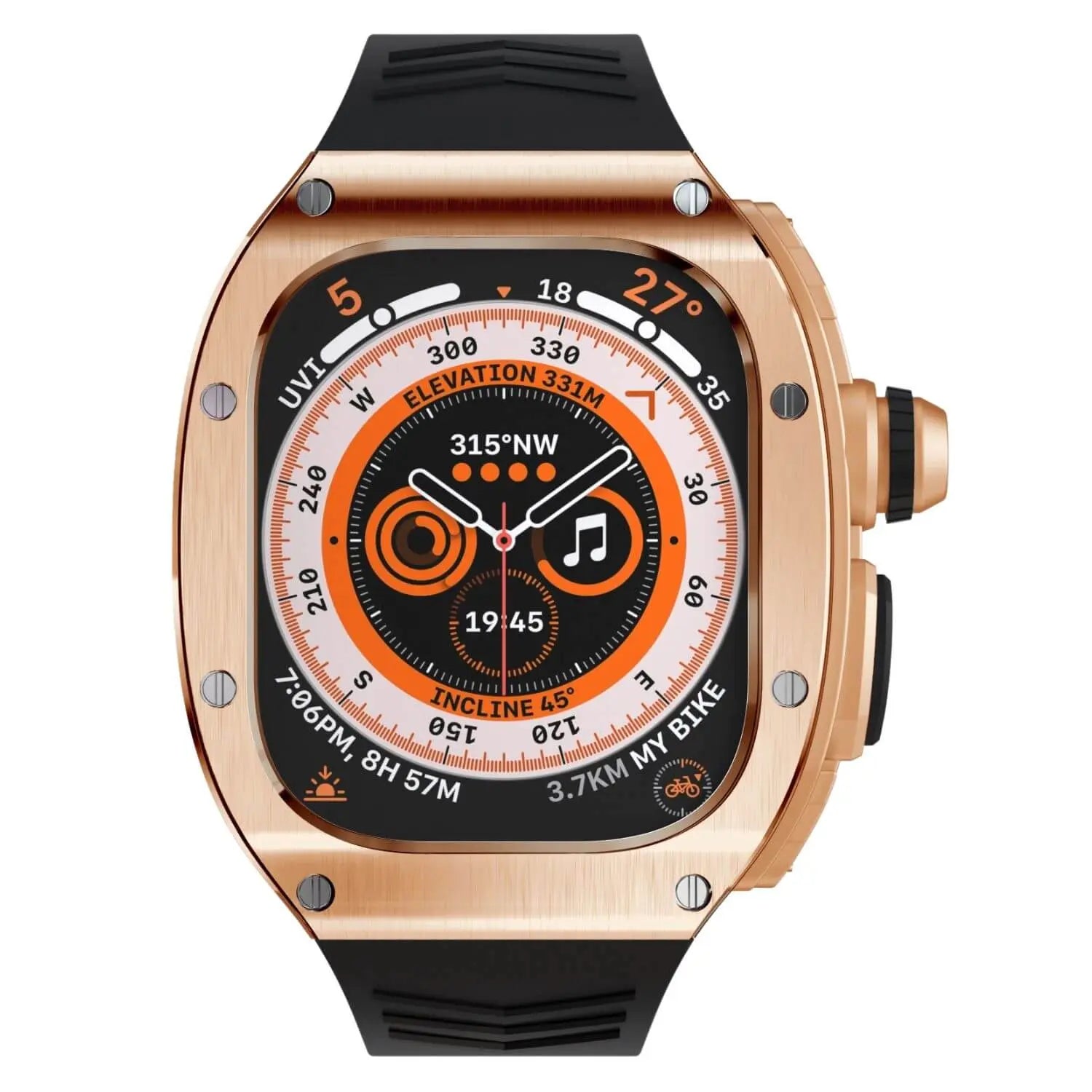 Stainless Steel Case & Silicone Band for Apple Watch Ultra