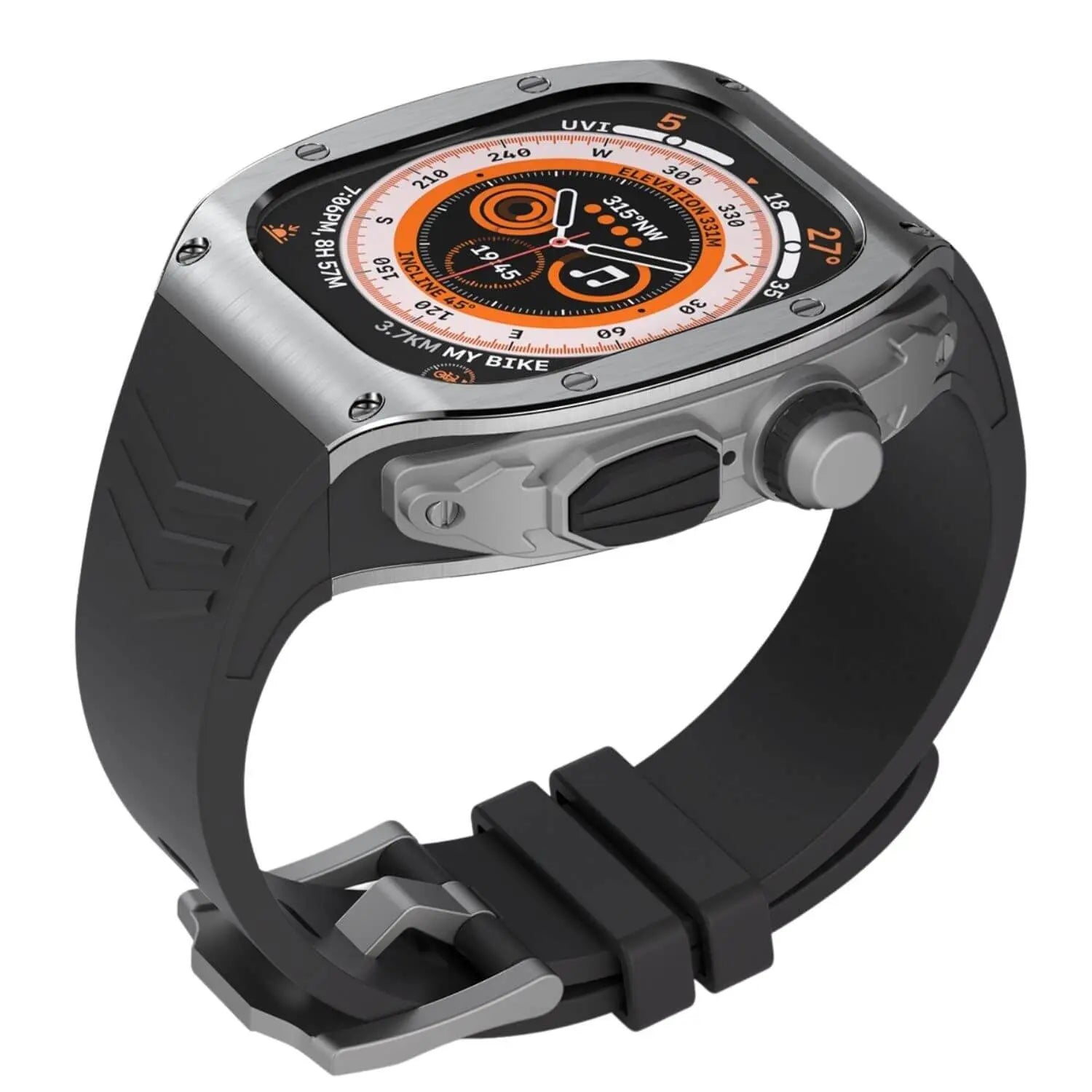 Stainless Steel Case & Silicone Band for Apple Watch Ultra