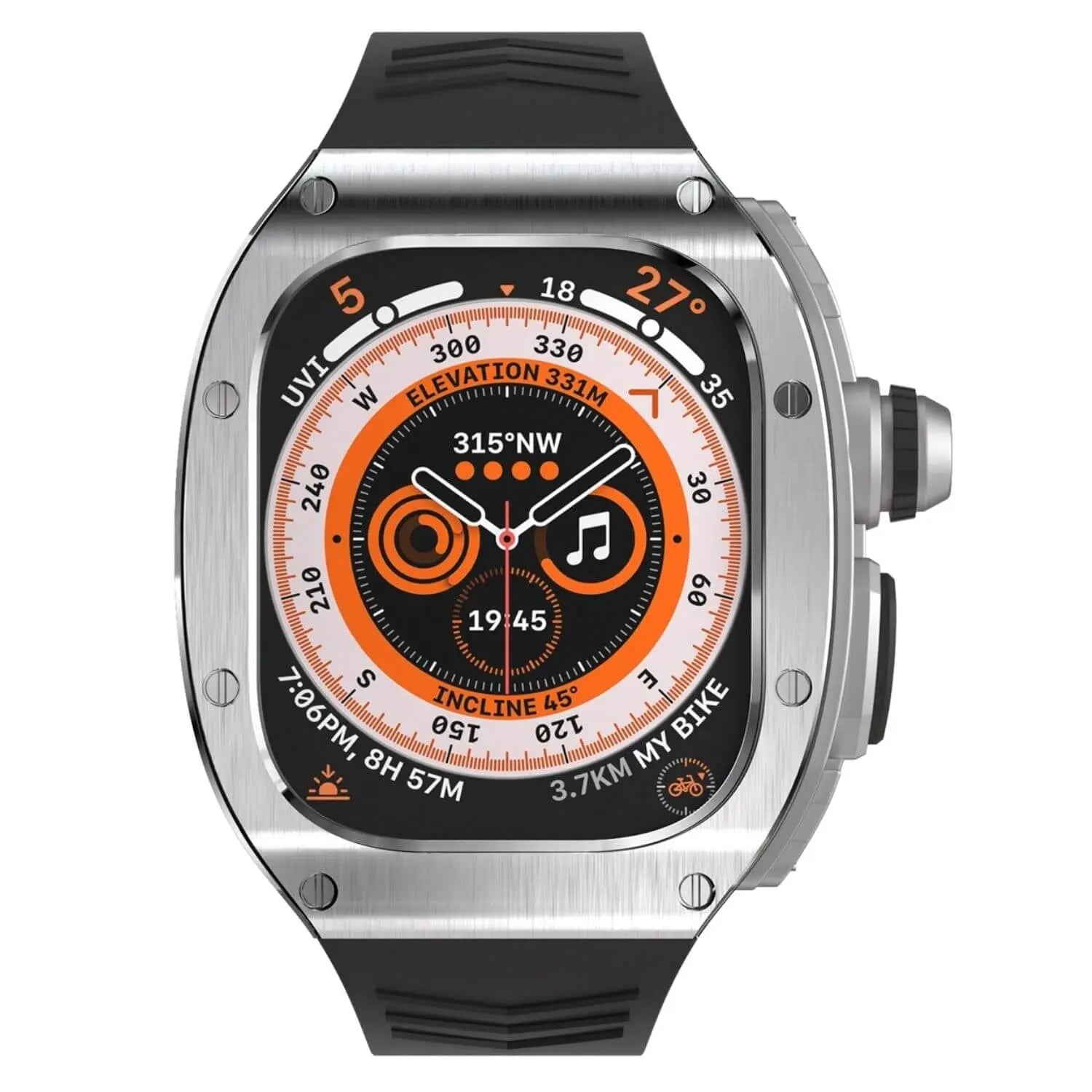 Stainless Steel Case & Silicone Band for Apple Watch Ultra