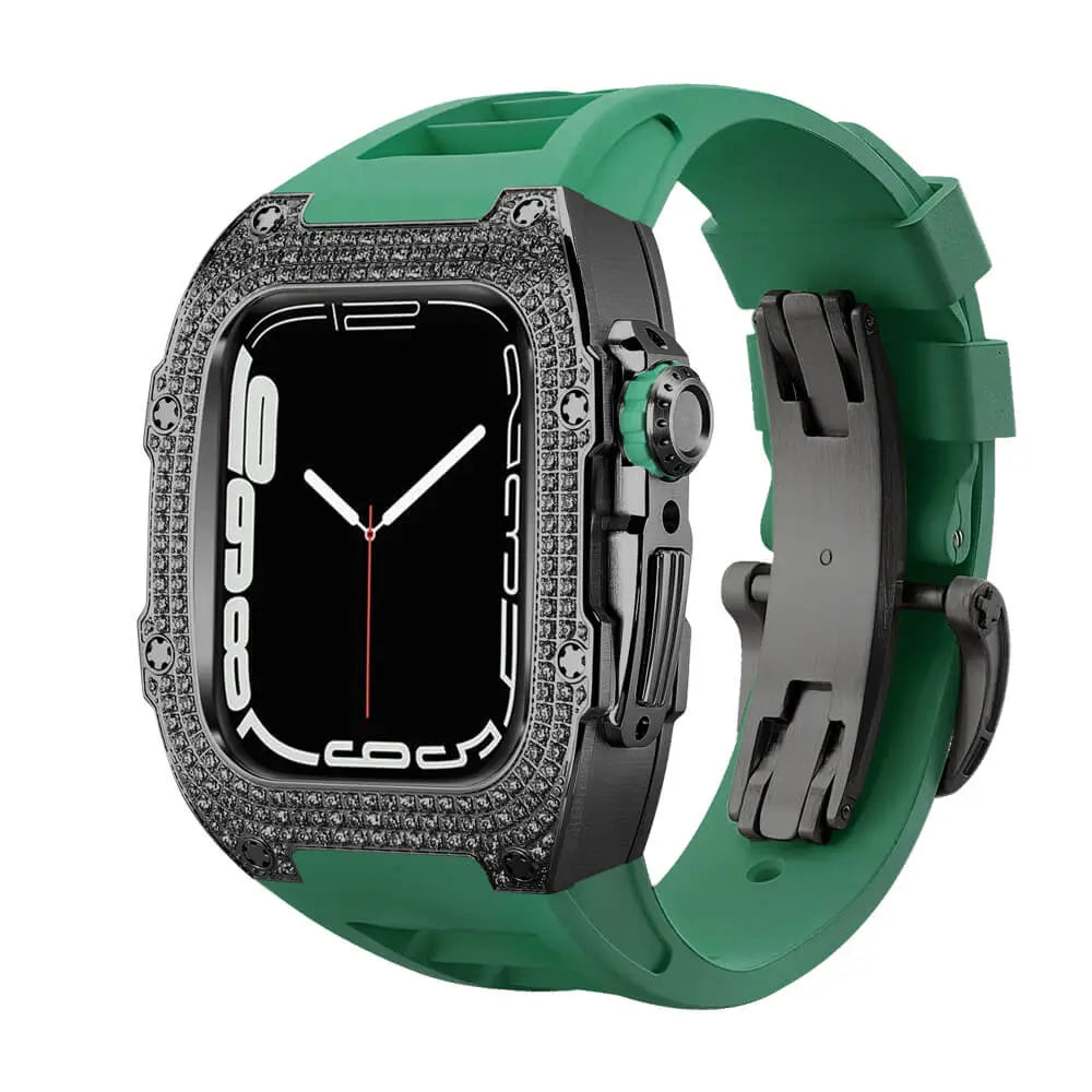 Titanium Adorned Case & Silicone Band for Apple Watch