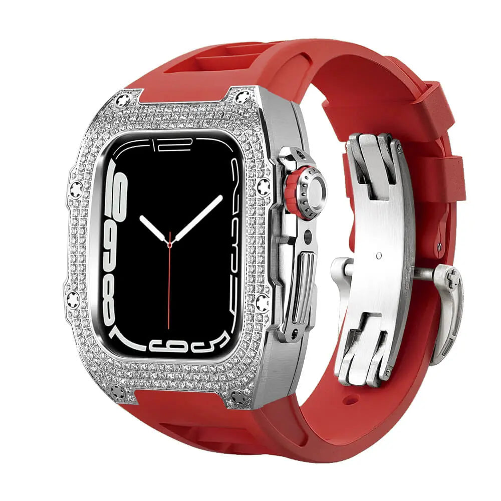 Titanium Adorned Case & Silicone Band for Apple Watch